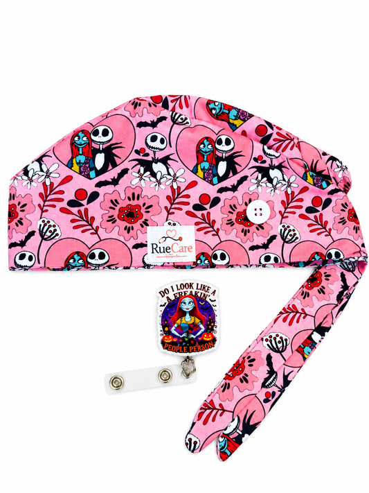 Jack Skellington Badge Reel x Scrub Cap Set